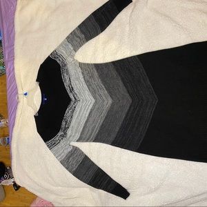 Black, grey sweater dress